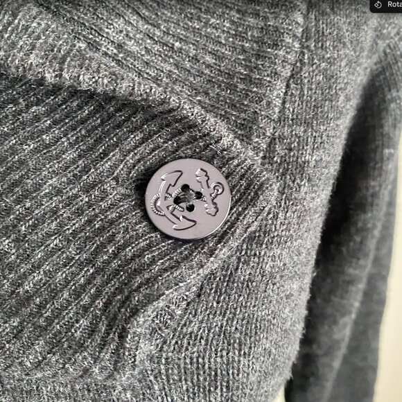 AllSaints Spitalfields Sweater Funnel Collar Button Closure Lambswool Size S - Picture 2 of 12